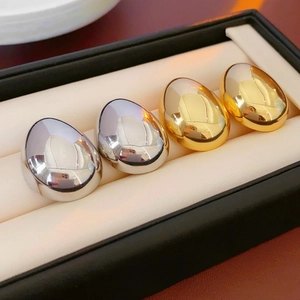 Water Drop Stud Earrings Alloy High Polish Real Gold Plated Minimalist Chic Geometric With Silver Earring Post For Women