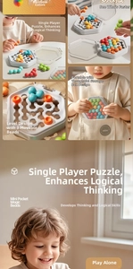 Detailed view of Mini Pocket Magic Beads puzzle with colorful beads and portable case