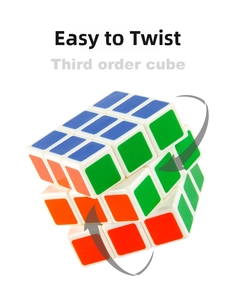 Action shot of 3x3 speed cube with white base showing smooth rotation and arrow indicators