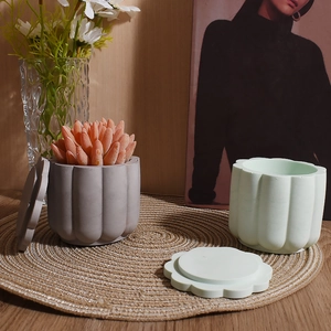 Moule cylindrique rayé pour bougies et pots de rangement en résine ou plâtre DIY