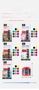 Macro view of 25ml multi-purpose paint set including acrylic, glass, and textile paints