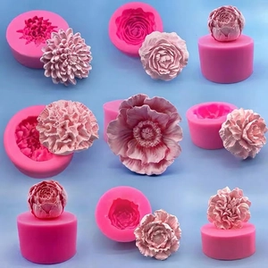 3D Flower Silicone Molds Peony Rose Carnation Baking Fondant Chocolate Handmade Candle Soap Plaster DIY Craft Tools