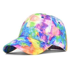 Tie Dye Baseball Cap Cotton Canvas Adjustable Multi Color Sun Hat Outdoor Sport Streetwear Unisex Retro Style
