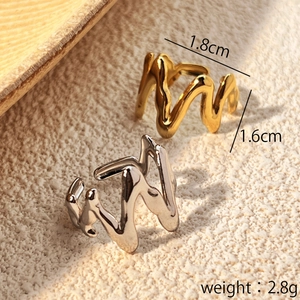 Irregular liquid metal style rings in 18K gold and silver finishes for women