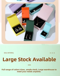 Colorful magnetic flip jewelry boxes with black flocking lining for rings and necklaces