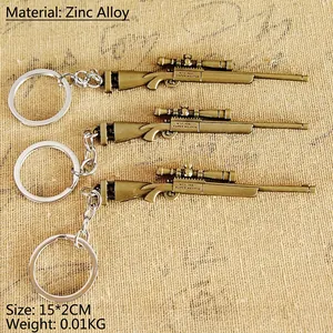 Miniature M24 sniper rifle keychain made of zinc alloy in vintage bronze finish