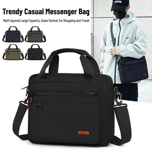 Men Messenger Bag Oxford Cloth Water Resistant Large Capacity Crossbody Briefcase Business Casual Shoulder Handbag