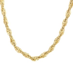 Collier chaîne de torsion minimaliste en acier inoxydable plaqué or 18 carats unisexe