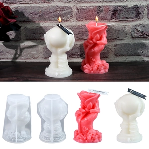 Halloween Silicone Mold Skeleton Hand Rose Skull Base Ghost Hand Crystal Ball DIY Candle Plaster Resin Casting Gothic Decor