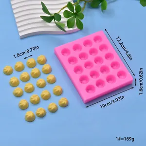 20-cavity spiral silicone mold for chocolates and mousse desserts in pink finish