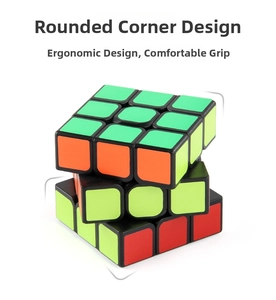 Detail of 3x3 speed cube showing ergonomic rounded corners and smooth turning structure