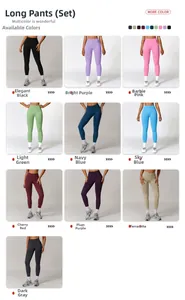 Detailed grid showing ten available colors of seamless high-waist yoga pants leggings