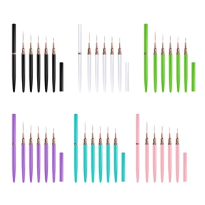 Pinceaux Liner Professionnels Pour Nail Art Peinture De Détail Fibre Synthétique Virole Or Rose Plastique Élégant