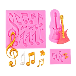 Moule en Silicone Note de Musique Guitare Fondant Chocolat Décoration de Gâteau Moule DIY Cuisine Dessert Pâtisserie