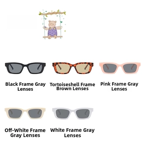 Vintage-Sonnenbrille für Kinder in Schwarz, Schildpatt, Rosa, Beige und Weiß erhältlich