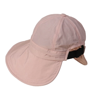 Pink quick-dry nylon sun hat with wide brim and adjustable strap for outdoor activities