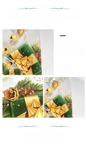 Detail showing the same color on both sides of Christmas Santa window stickers