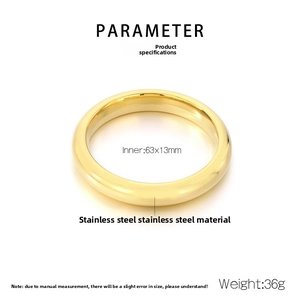 Macro detail of 13mm gold plated stainless steel wide bangle with product dimensions