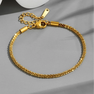 Elegant gold-plated stainless steel starburst chain bracelet with lobster clasp