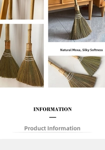 Detailed craftsmanship of handmade miscanthus broom with reinforced bamboo handle
