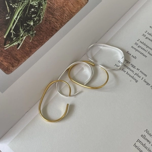 Minimalist U Shape Hoop Earrings 925 Sterling Silver Geometric Oval Studs For Women Simple Elegant Jewelry