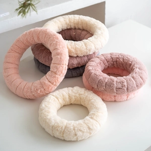 Christmas Faux Fur Wreath Soft Plush Round Ring For DIY Handmade Holiday Party Home Decoration Craft