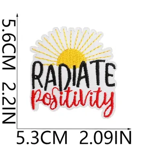 Radiate Positivity sunflower embroidered patch 5.6x5.3cm for bags and clothes DIY