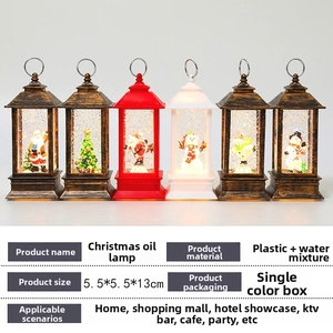 Detailed size chart showing dimensions 5.5x13cm for Christmas LED lantern decorations