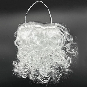 Classic curly white Santa Claus beard prop with elastic band for Christmas costume