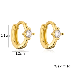 Specifiche dettagliate delle dimensioni per orecchini in oro 18K, 1,1cm x 1,2cm