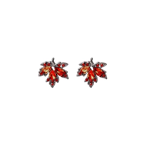 Elegante rote Vintage Ahornblatt Ohrringe mit S925 Silbernadeln, Herbstschmuck für Damen