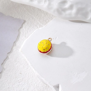 Creative hamburger alloy pendant with vibrant layers for DIY jewelry and necklaces