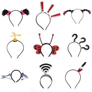 Quirky Novelty Headbands Funny Question Mark Exclamation Mark WiFi Signal Fish Carrot Propeller Shape Hair Bands For Party