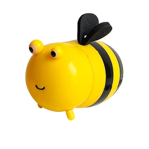 Porte-cure-dents abeille créatif jaune et noir, style dessin animé 3D épuré