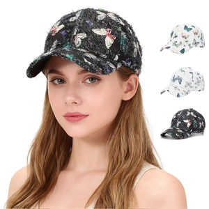 Schmetterling Druck Baseballkappe Distressed Ausgefranste Kante Sonnenhut Streetwear Y2K Retro Verstellbarer Hut Damen