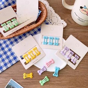 Cute Bone Shape Metal Hair Clips Macaron Colors Oil Drip Mini Hairpins Small Bangs Clips Fashion Headwear Hair Accessories For Women Girls