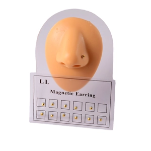 22-piece gold magnetic non-piercing studs for nose and ears on silicone model