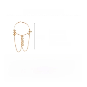 Detail view of gold butterfly tassel arm cuff showing 7.5cm dimensions and 12.6g weight