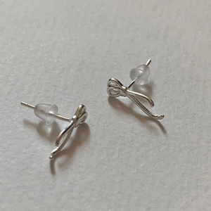 Bow Knot Stud Earrings 925 Sterling Silver Minimalist Sweet Korean Style Fashion Jewelry Accessories For Women Girls