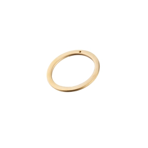 Detailed view of a 30mm flat golden stainless steel ring pendant for DIY jewelry making