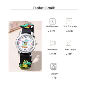 Detailed technical specifications for children's dinosaur watch with size measurements