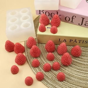 Strawberry Silicone Mold 3D Fruit Shape Baking Tool For Chocolate Fondant Candle Aromatherapy Plaster Making