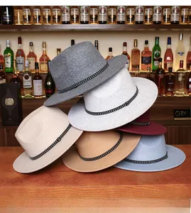 Classic fedora hats in multiple colors with stylish silver dotted black decorative bands