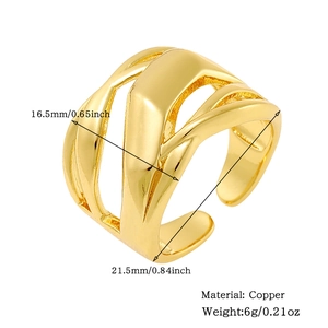 Detailed view of adjustable hollow ring with 16.5mm height and 21.5mm inner diameter dimensions