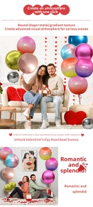 22 inch 4D round metallic gradient balloons used for Valentine's Day party decoration