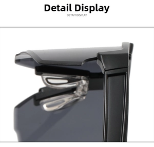 Detail shot of matte black sports sunglasses featuring flexible nose pads and sturdy hinges