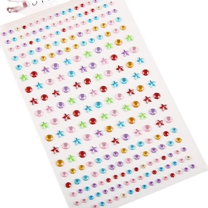 Autocollants strass colorés ronds et en étoile pour maquillage et décoration des ongles
