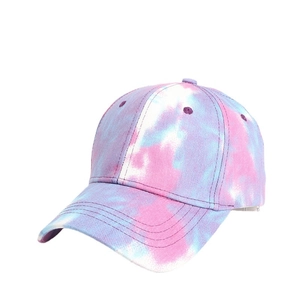 Casquette de baseball tie-dye rose et violette avec visière courbée pour la protection solaire