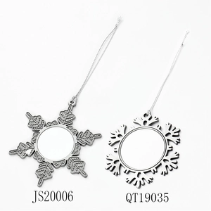 Sublimation blank snowflake Christmas ornaments in silver metal for DIY custom designs
