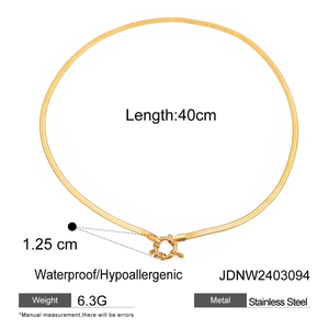 Mehrlagige 18k vergoldete Schlangenkette aus Edelstahl mit 1,25 cm rundem Verschluss